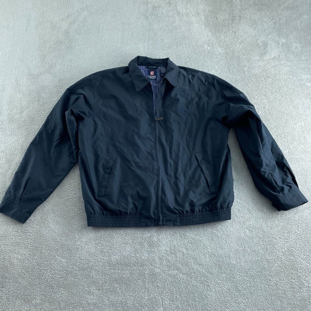 Chaps Mens Navy Jacket L/G Polyester Cotton Blend 3988